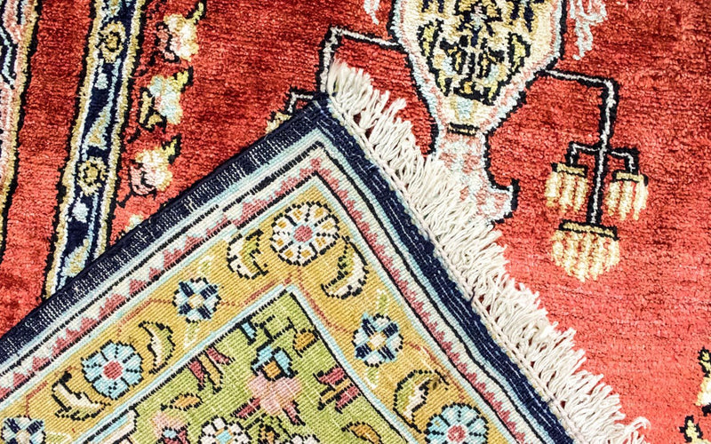 Tappeto di seta - Kayseri - 137 x 77 cm - rosso