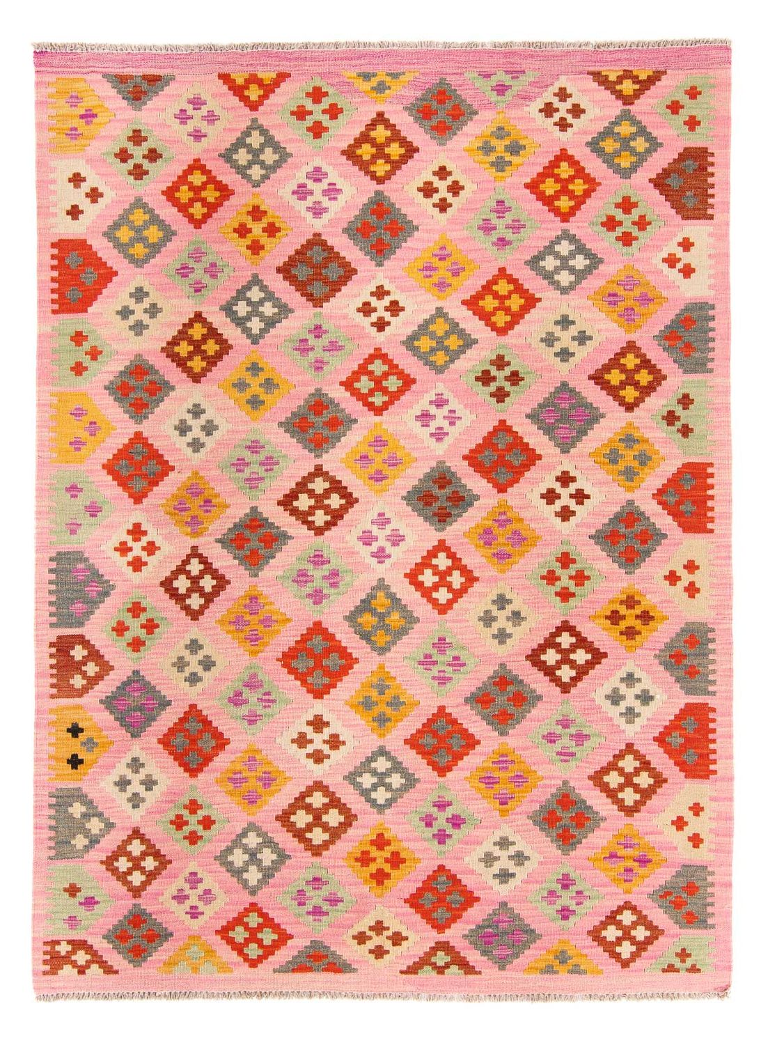 Tappeto Kelim - Splash - 204 x 148 cm - rosa