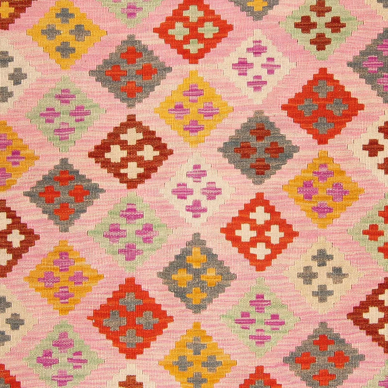 Tappeto Kelim - Splash - 204 x 148 cm - rosa