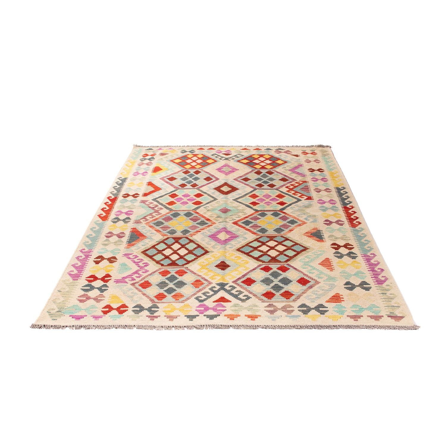Tappeto Kelim - Splash - 204 x 154 cm - multicolore