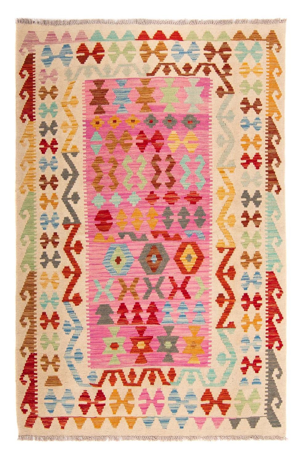 Tappeto Kelim - Splash - 175 x 130 cm - rosa