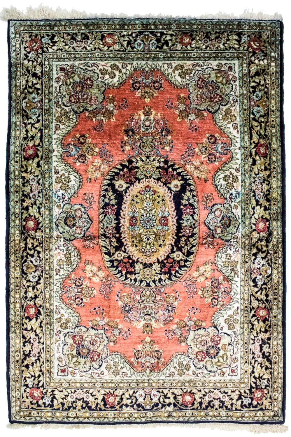 Tappeto di seta - Kayseri - 155 x 110 cm - ruggine