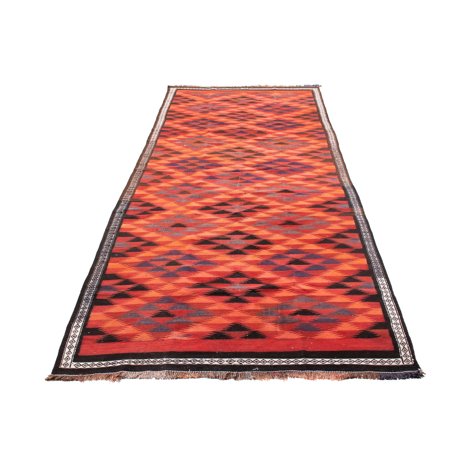 Tappeto corsia Tappeto Kelim - Vecchio - 365 x 148 cm - multicolore