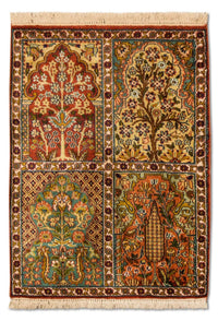 Tappeto di seta - Seta del Kashmir - 91 x 65 cm - multicolore