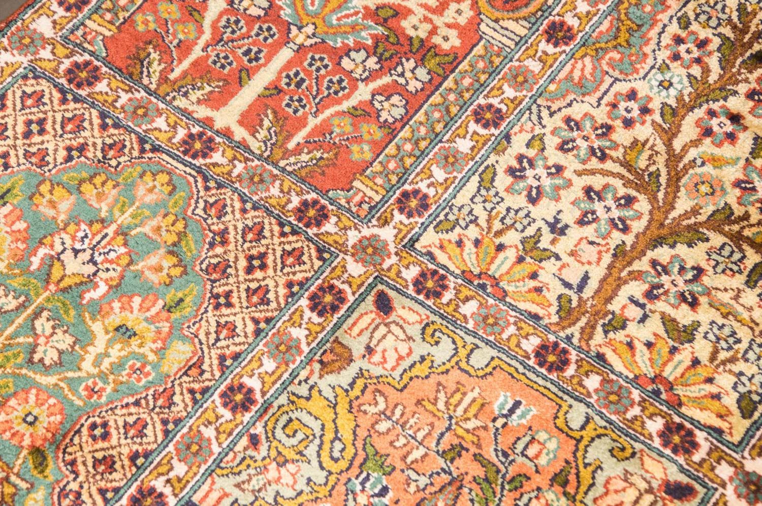 Tappeto di seta - Seta del Kashmir - 91 x 65 cm - multicolore