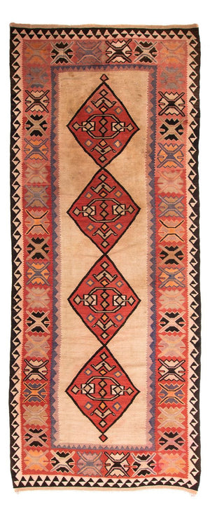 Tappeto corsia Tappeto Kelim - Vecchio - 360 x 155 cm - multicolore