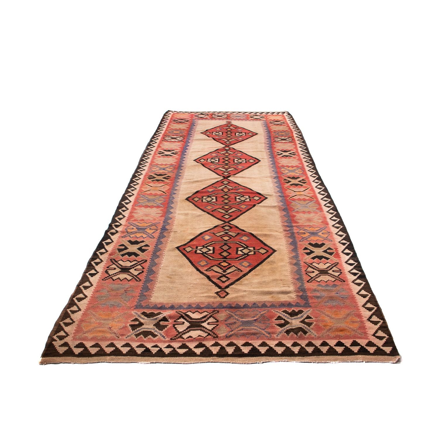 Tappeto corsia Tappeto Kelim - Vecchio - 360 x 155 cm - multicolore
