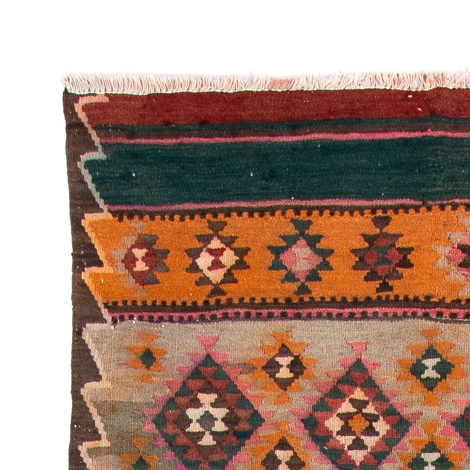 Tappeto corsia Tappeto Kelim - Vecchio - 370 x 145 cm - multicolore