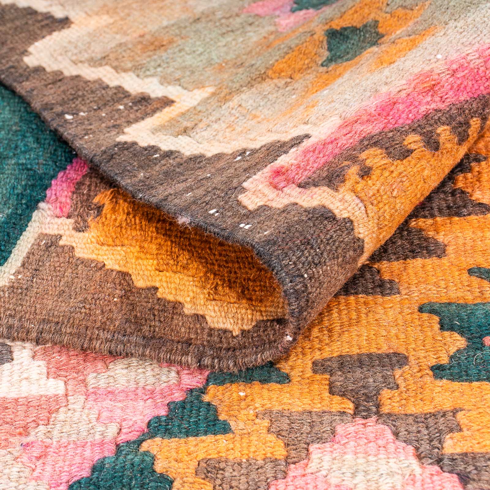 Tappeto corsia Tappeto Kelim - Vecchio - 370 x 145 cm - multicolore