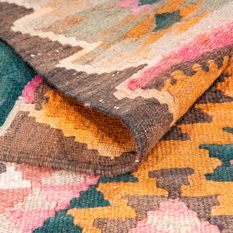 Tappeto corsia Tappeto Kelim - Vecchio - 370 x 145 cm - multicolore
