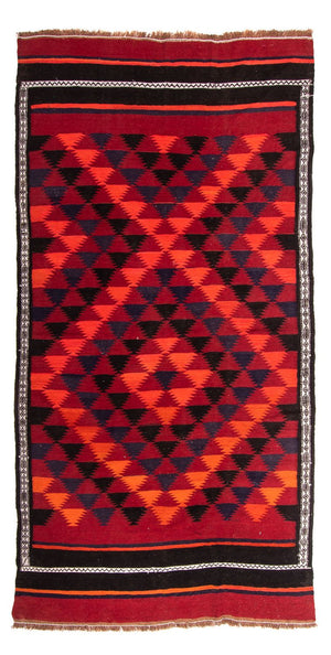 Tappeto corsia Tappeto Kelim - Vecchio - 280 x 145 cm - multicolore