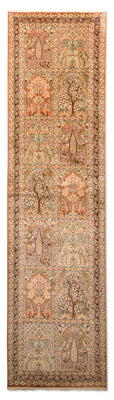 Tappeto corsia Tappeto di seta - Seta del Kashmir - 305 x 80 cm - multicolore