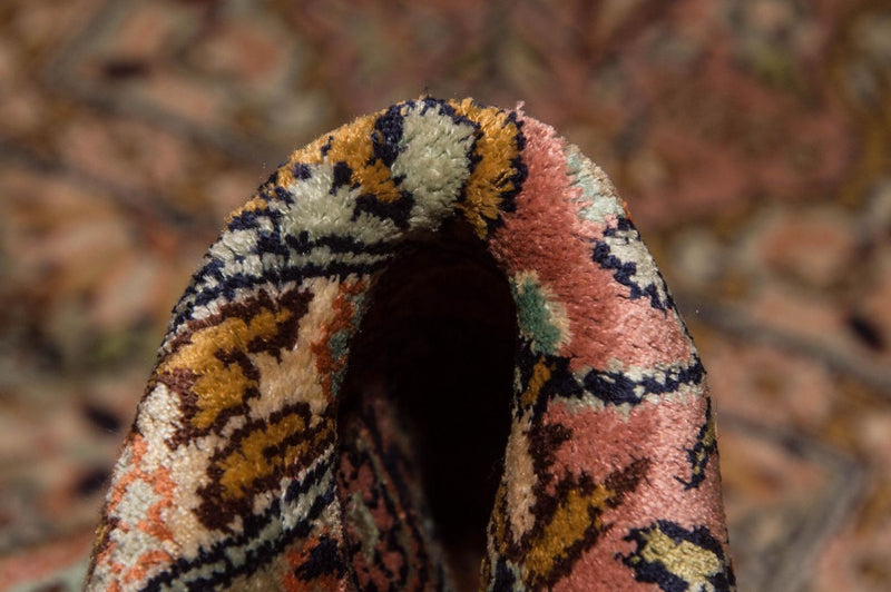 Tappeto corsia Tappeto di seta - Seta del Kashmir - 305 x 80 cm - multicolore