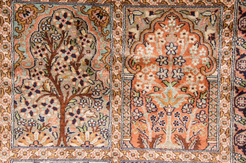 Tappeto corsia Tappeto di seta - Seta del Kashmir - 305 x 80 cm - multicolore