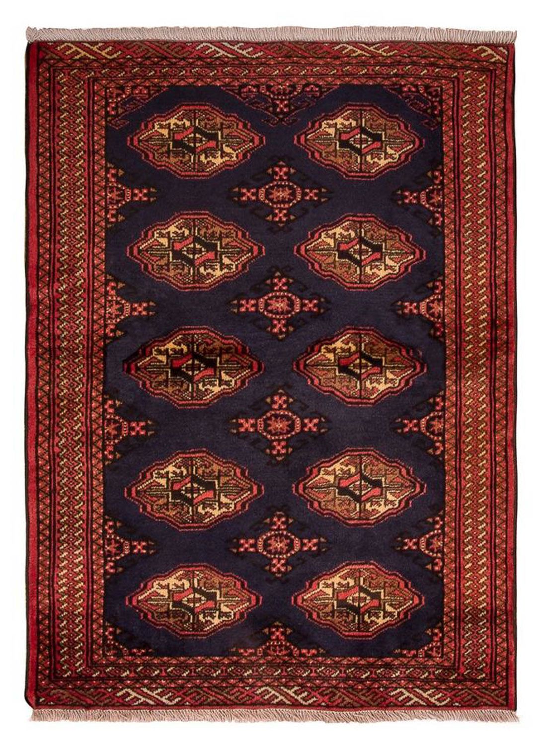 Tappeto Turkaman - 134 x 99 cm - blu scuro