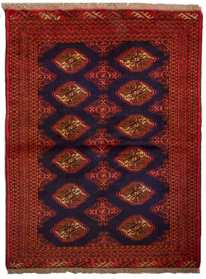 Tappeto Turkaman - 135 x 103 cm - blu scuro