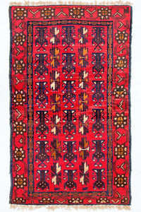Tappeto Belutsch - 130 x 74 cm - rosso