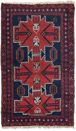 Tappeto Belutsch - 122 x 77 cm - rosso