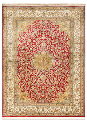 Tappeto di seta - Seta del Kashmir - 216 x 153 cm - rosso