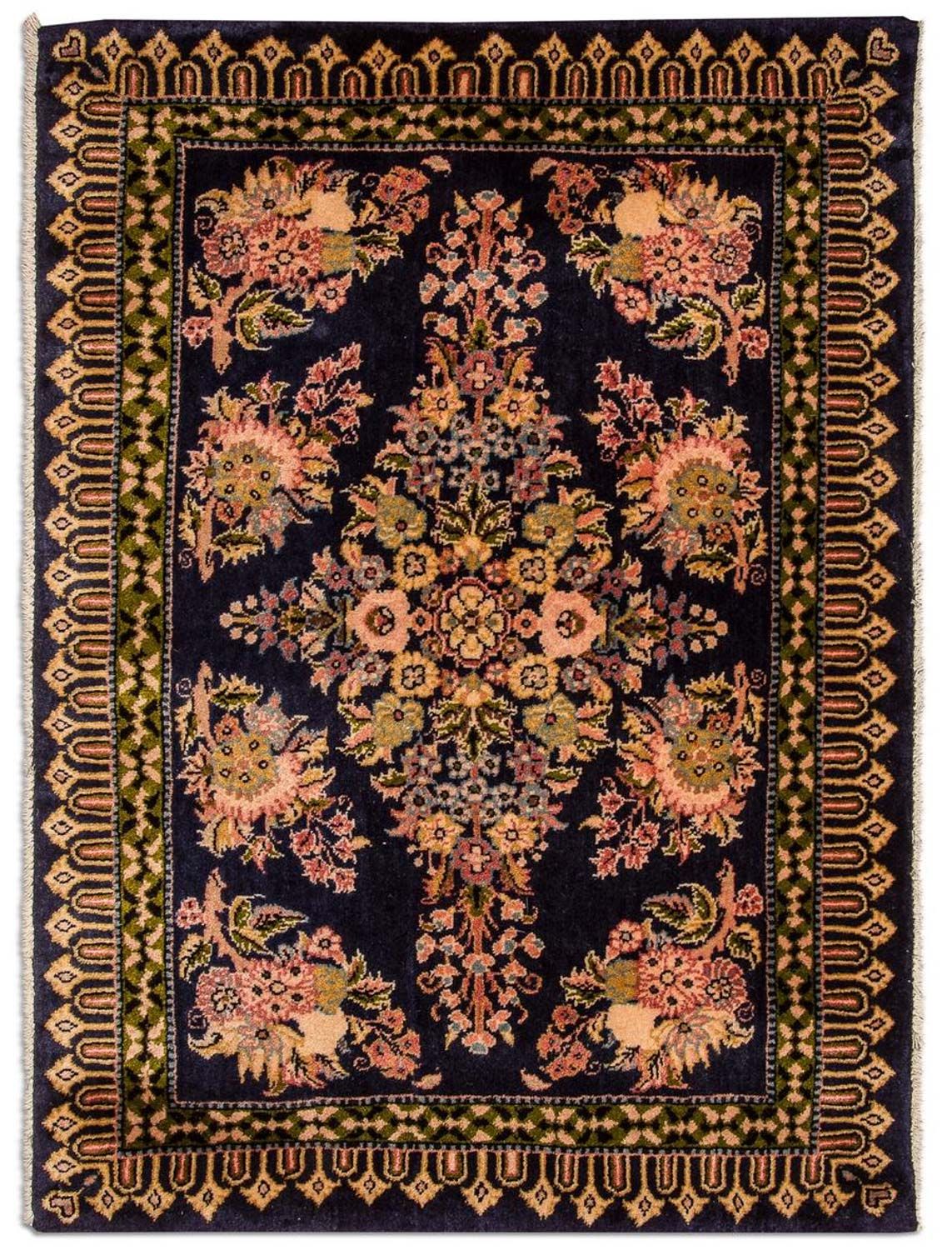 Tappeto Persero - Keshan - 98 x 70 cm - blu scuro