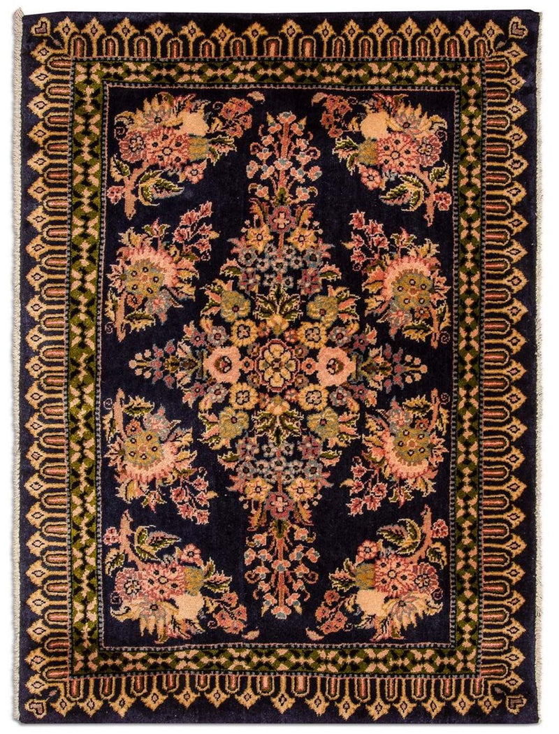 Tappeto Persero - Keshan - 98 x 70 cm - blu scuro