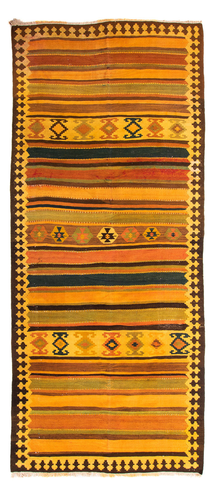 Tappeto corsia Tappeto Kelim - Vecchio - 355 x 160 cm - multicolore