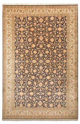 Tappeto di seta - Seta del Kashmir - 285 x 183 cm - blu scuro