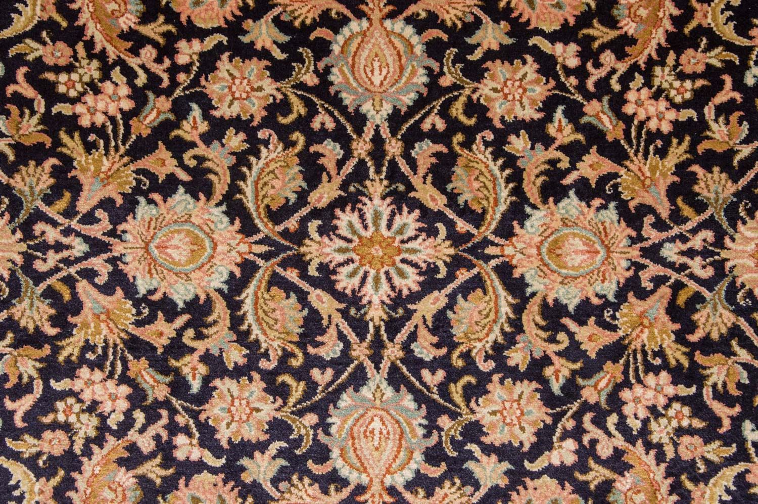 Tappeto di seta - Seta del Kashmir - 285 x 183 cm - blu scuro