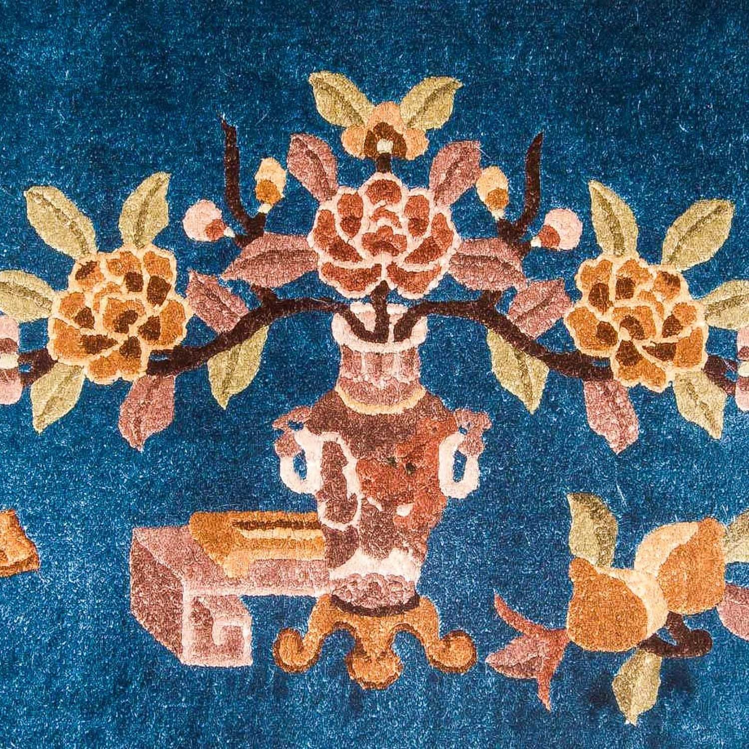 Tappeto di seta - seta cinese - 122 x 69 cm - blu scuro