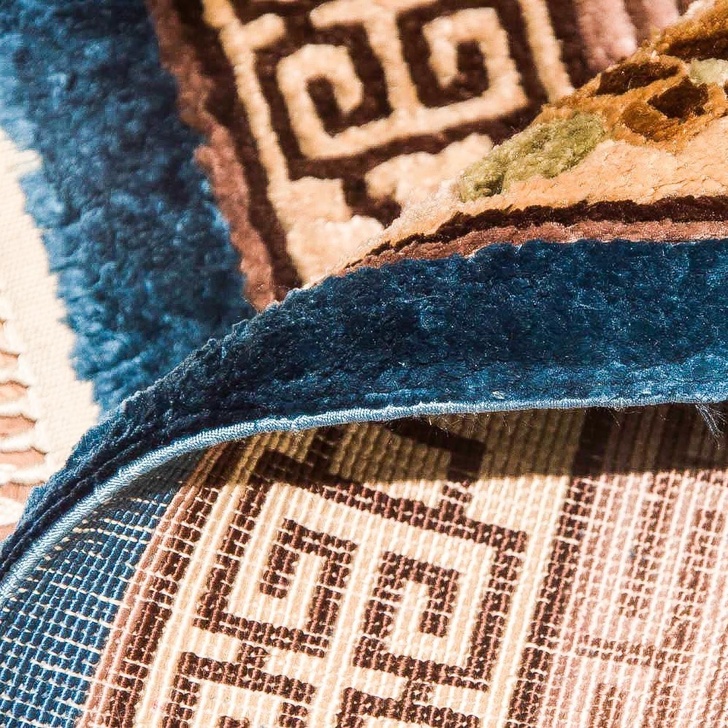 Tappeto di seta - seta cinese - 122 x 69 cm - blu scuro