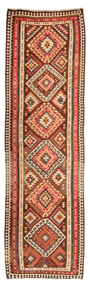 Tappeto corsia Tappeto Kelim - Vecchio - 402 x 135 cm - multicolore
