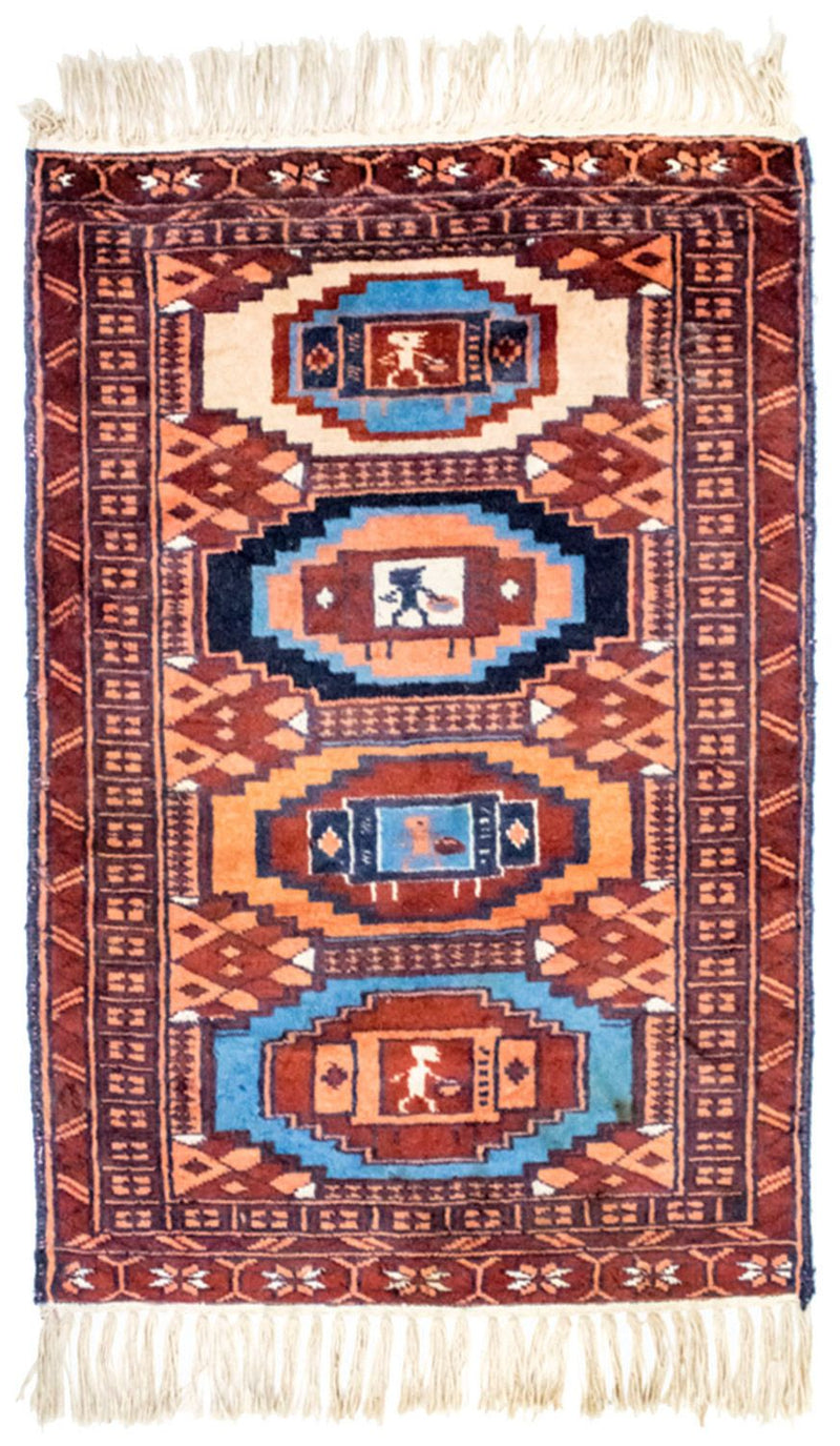 Tappeto afgano - 69 x 46 cm - ruggine