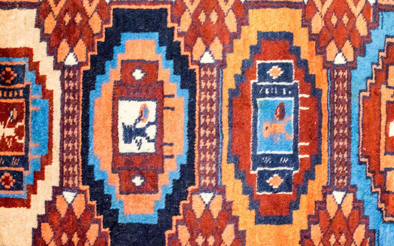 Tappeto afgano - 69 x 46 cm - ruggine