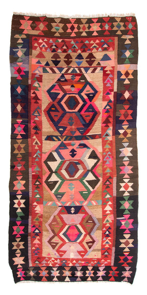 Tappeto corsia Tappeto Kelim - Vecchio - 300 x 150 cm - multicolore