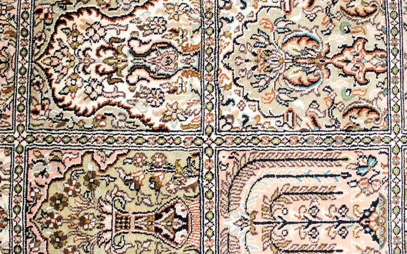Tappeto di seta - Seta del Kashmir - 124 x 65 cm - multicolore