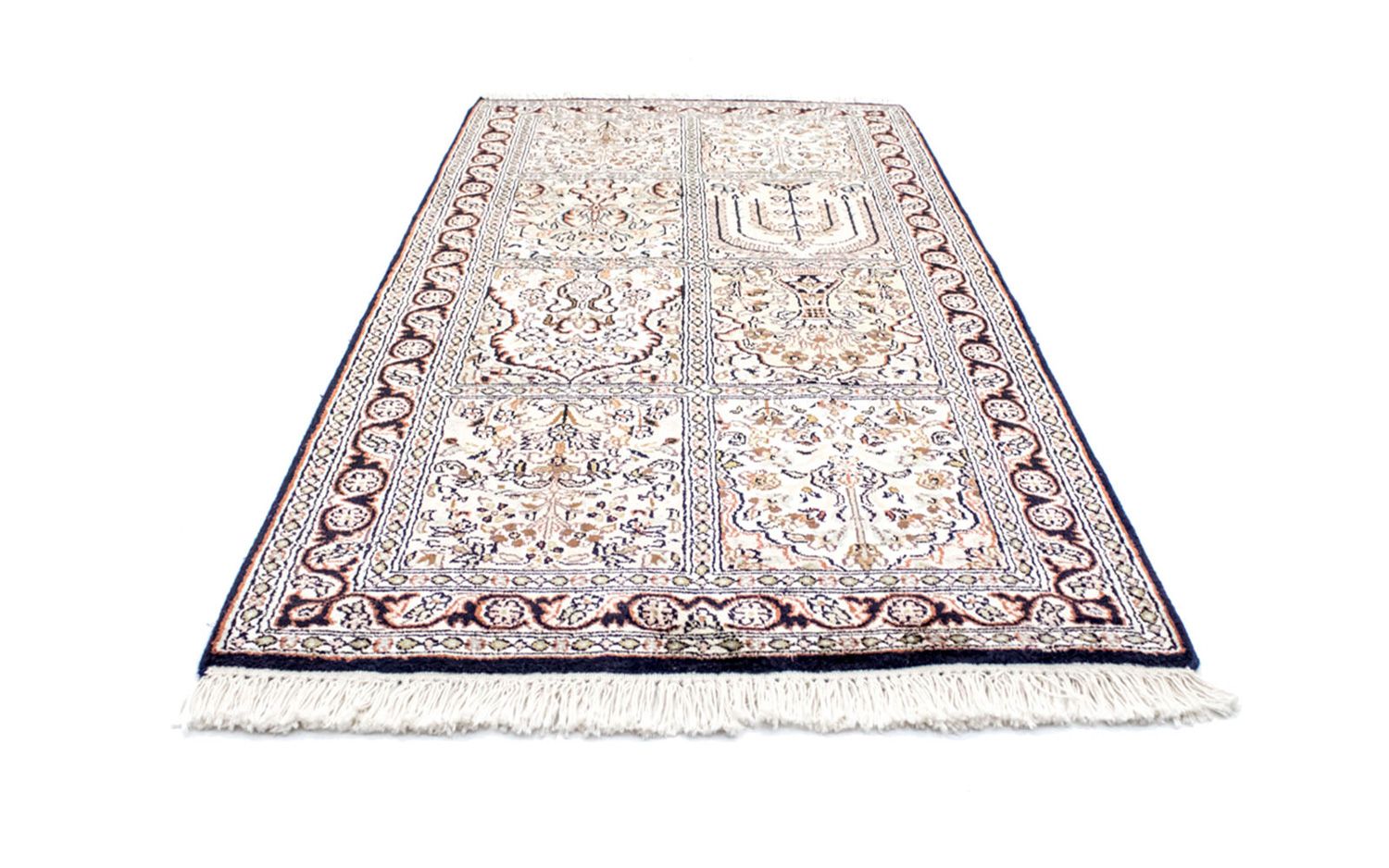 Tappeto di seta - Seta del Kashmir - 124 x 65 cm - multicolore