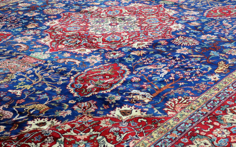 Tappeto Persero - Tabriz - 457 x 344 cm - blu