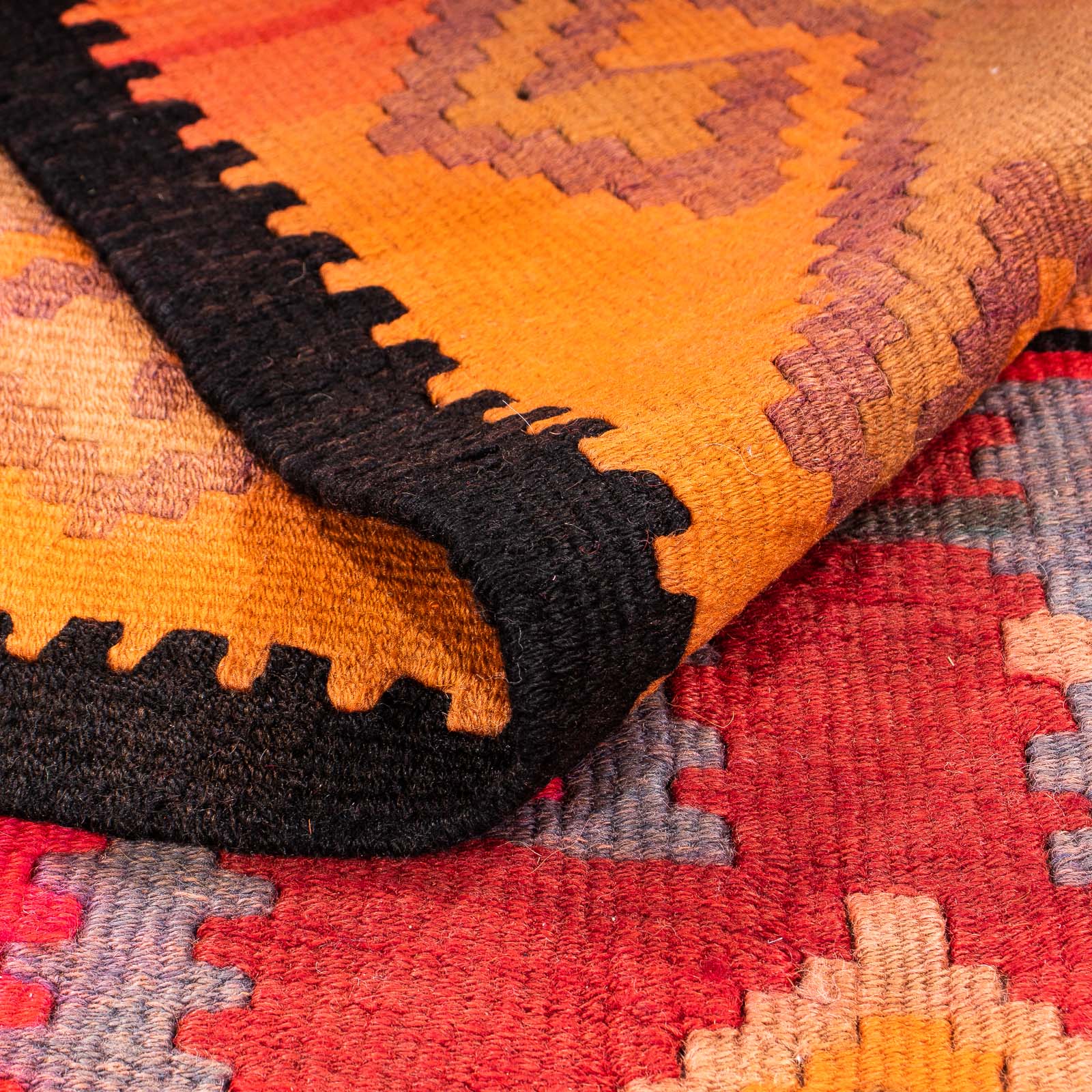 Tappeto corsia Tappeto Kelim - Vecchio - 325 x 140 cm - multicolore