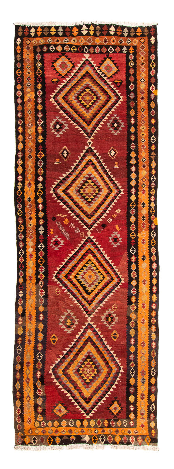 Tappeto corsia Tappeto Kelim - Vecchio - 320 x 125 cm - multicolore