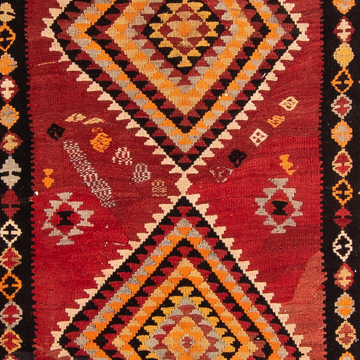 Tappeto corsia Tappeto Kelim - Vecchio - 320 x 125 cm - multicolore