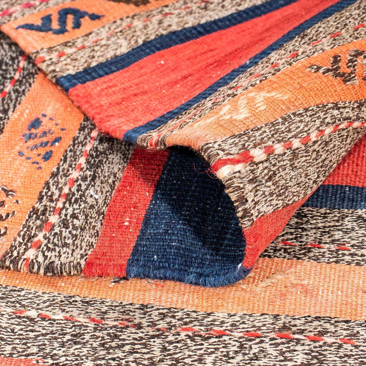 Tappeto corsia Tappeto Kelim - Vecchio - 312 x 142 cm - multicolore