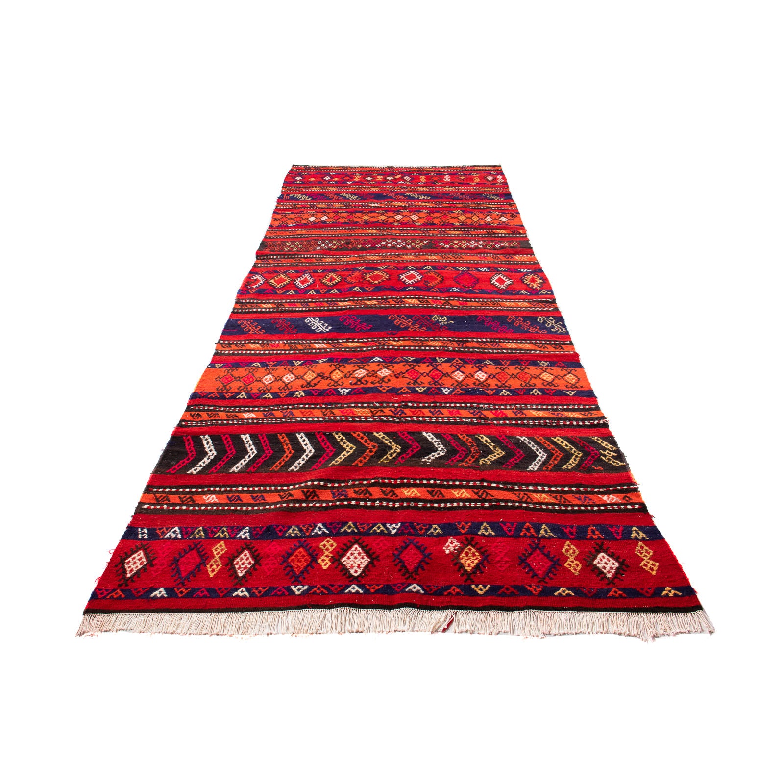 Tappeto corsia Tappeto Kelim - Vecchio - 350 x 145 cm - multicolore