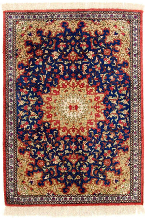 Tappeto di seta - Ghom seta - Premio - 75 x 56 cm - blu