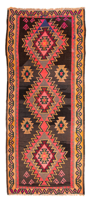 Tappeto corsia Tappeto Kelim - Vecchio - 335 x 150 cm - multicolore