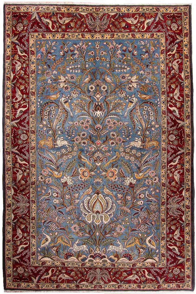 Tappeto Persero - Ghom - 207 x 137 cm - blu chiaro
