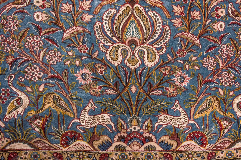 Tappeto Persero - Ghom - 207 x 137 cm - blu chiaro
