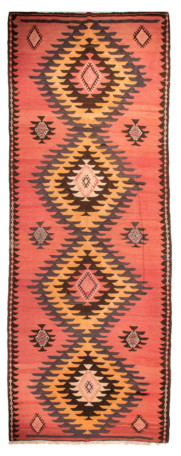 Tappeto corsia Tappeto Kelim - Vecchio - 410 x 160 cm - ruggine