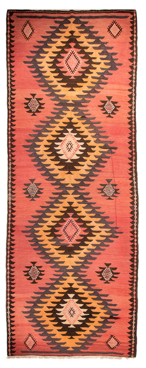 Tappeto corsia Tappeto Kelim - Vecchio - 410 x 160 cm - ruggine