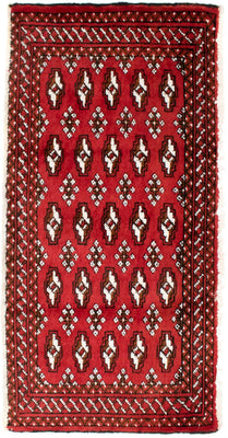 Tappeto corsia Tappeto Turkaman - 100 x 50 cm - rosso