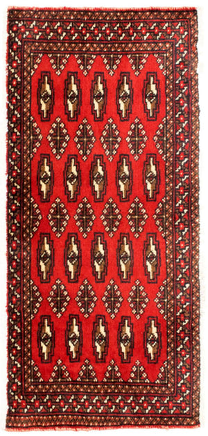 Tappeto corsia Tappeto Turkaman - 100 x 50 cm - rosso